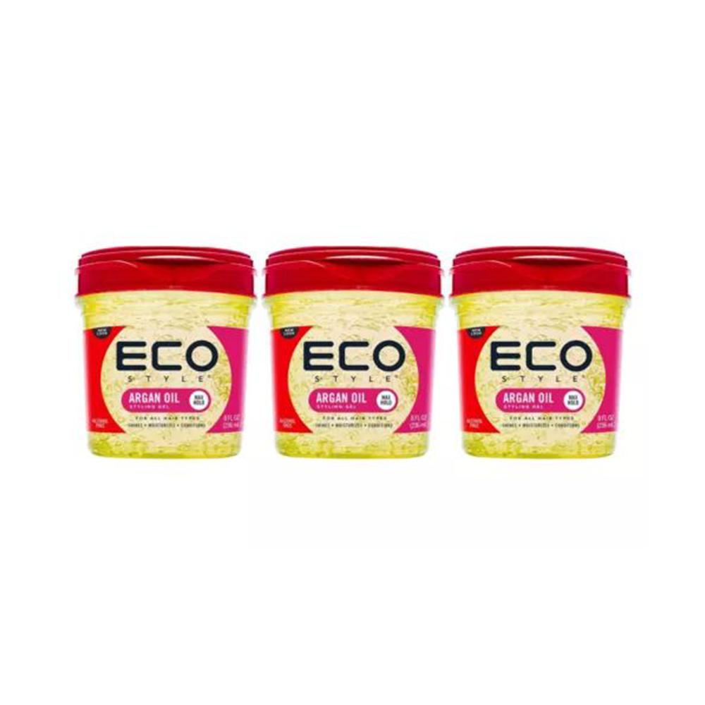 3 pack eco style moroccan argan oil styling gel 8 oz