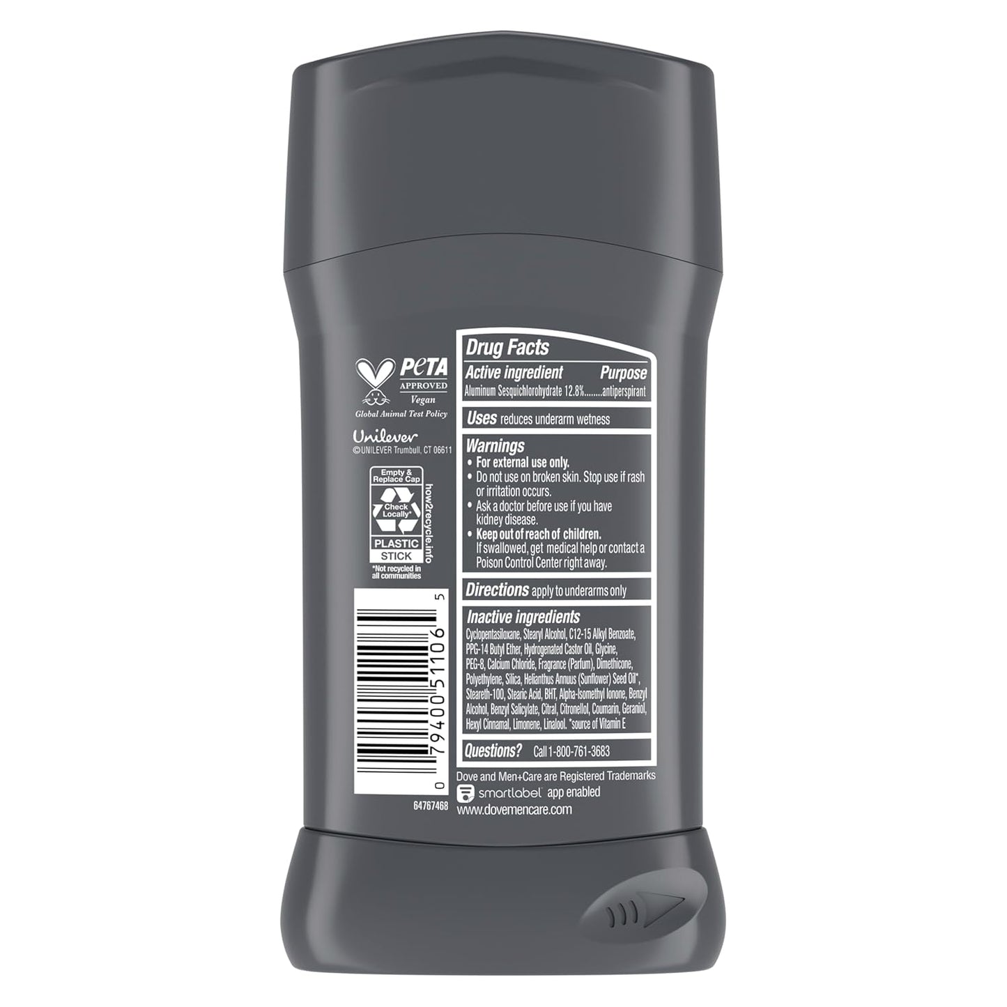 dove men+care antiperspirant deodorant cool fresh 2 count for a long-lasting aqua scent, with 72h protection, 2.7 oz
