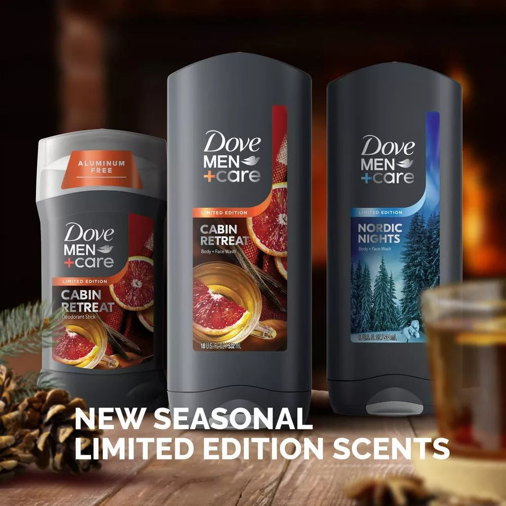 4 pack dove men+care limited edition body wash - cabin retreat-18 fl oz / 532 ml