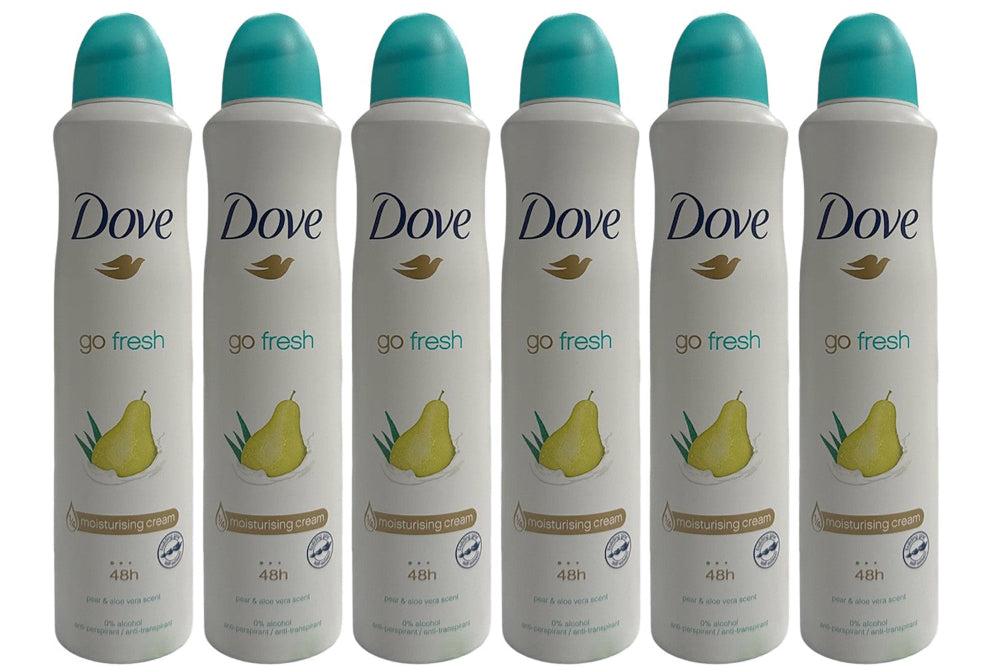 dove go fresh pear & aloe vera scent deodorant spray 8.4 oz/250 ml (6 pack)