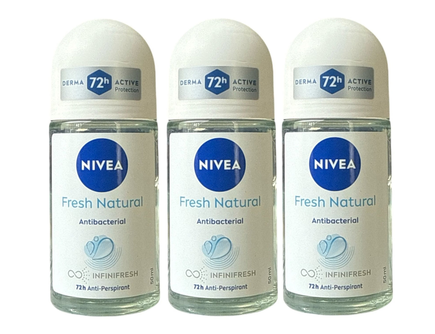 nivea fresh natural roll on | 1.69 fl oz (50ml) | pack of 3