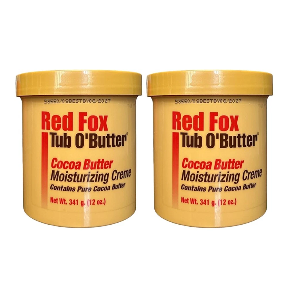 red fox tub o' butter cocoa 2 pack 12 oz | moisturizing body creme | hydrating & nourishing skin care