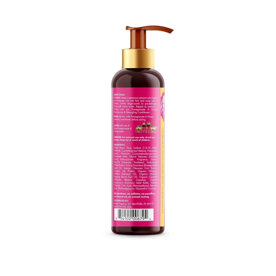 mielle organics pomegranate & honey shampoo & conditioner set 12 oz each | moisturizing hair care | curl enhancing & nourishing duo
