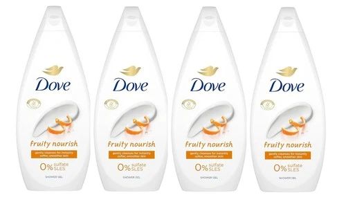 dove shower gel fruity nourish 4 pack 720 ml | 24.3 fl oz each | moisturizing & refreshing body wash