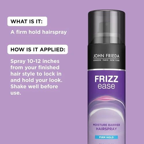 john frieda frizz ease firm hold hairspray 3 pack | anti-frizz & anti-humidity hair spray | strong hold styling