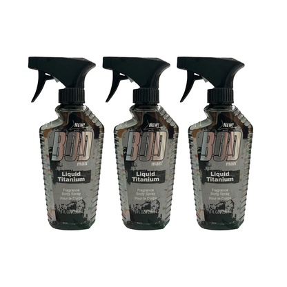 3 PK BOD Man Fragrance Body Spray, Liquid Titanium, 8 fl oz