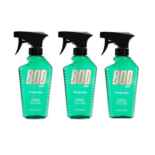 3 PK BOD man Fresh Guy For Men Fragrance Body Spray, 8 oz