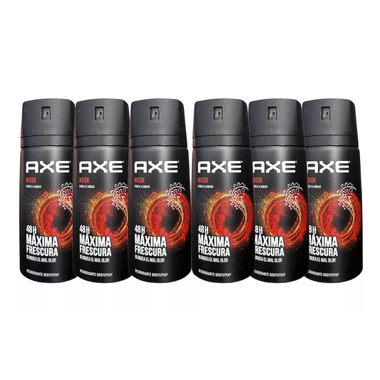 6 Pack AXE Musk 48-Hour Fresh Deodorant Body Spray Fragrance for Men 150ml/5 oz