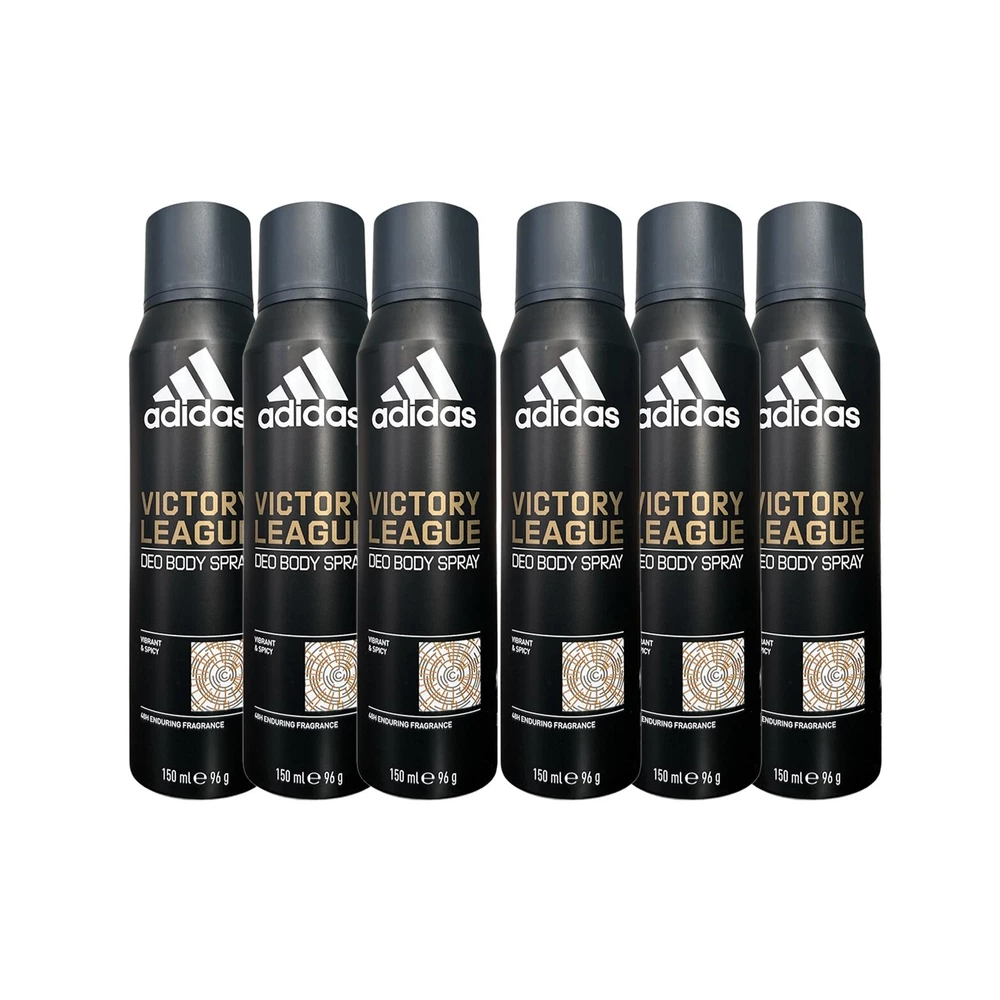 6 pack adidas victory league deo body spray 48h 150 ml  5.07 oz