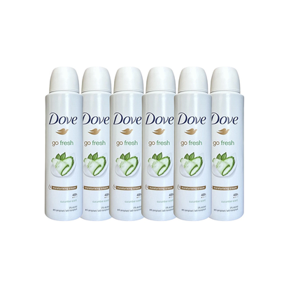 Dove Go Fresh Cucumber & Green Tea Anti-Perspirant Deodorant Spray 6 Pack 150 ml | Long-Lasting Freshness & Odor Protection