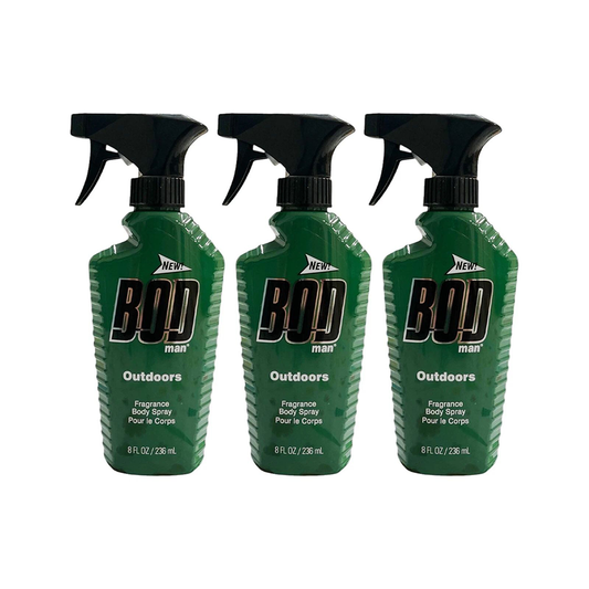 3 PK BOD Man Fragrance Body Spray, Outdoors, 8 fl oz