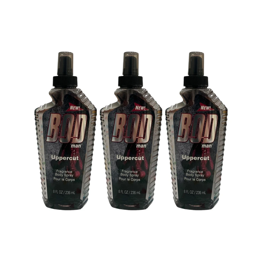 3 PK BOD Man Fragrance Body Spray, Uppercut, 8 fl oz