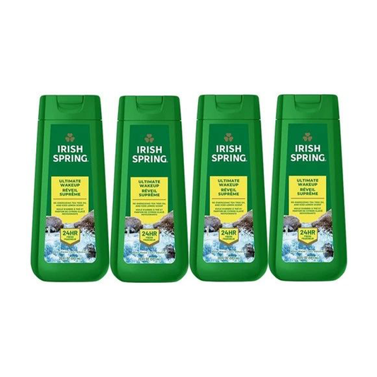 4 Pack Irish Spring Ultimate Wake Up Body Wash for Men, 20 Fl Oz