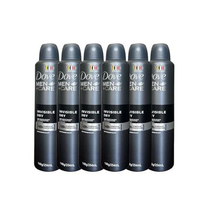 6 PK Dove Men+Care Antiperspirant Aerosol Invisible Dry 254 ML / 8.59 FL OZ