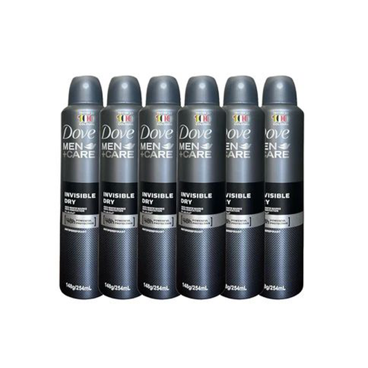 6 PK Dove Men+Care Antiperspirant Aerosol Invisible Dry 254 ML / 8.59 FL OZ