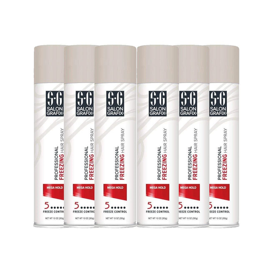 (6 Pack) Salon Grafix Hairspray Freezing Mega Hold 10oz/295ml EACH