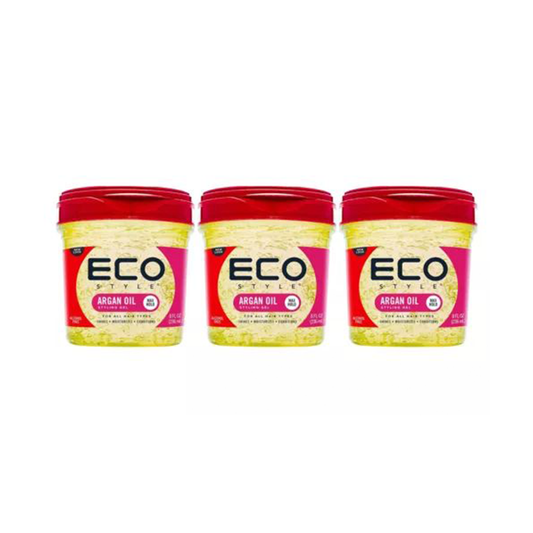 3 Pack Eco Style Moroccan Argan Oil Styling Gel 8 oz