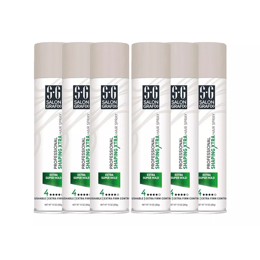 6 PK Salon Grafix Profession Shaping Hairspray, Extra Super Hold 4, 10 Oz
