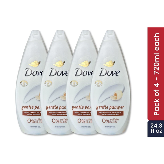 4 Pack Dove Shower Gel Gentle Pamper 720ml/24.3 FL OZ