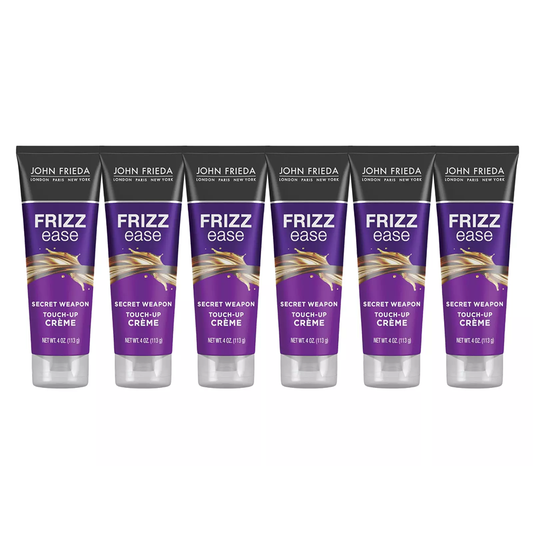 John Frieda Frizz Ease Secret Weapon Touch-Up Crème - Anti-Frizz Styling Cream for Smooth, Frizz-Prone Hair, 4 Oz, 6 Pack
