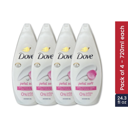 4 Pack Dove Shower Gel Petal Soft 720ml/24.3 FL OZ