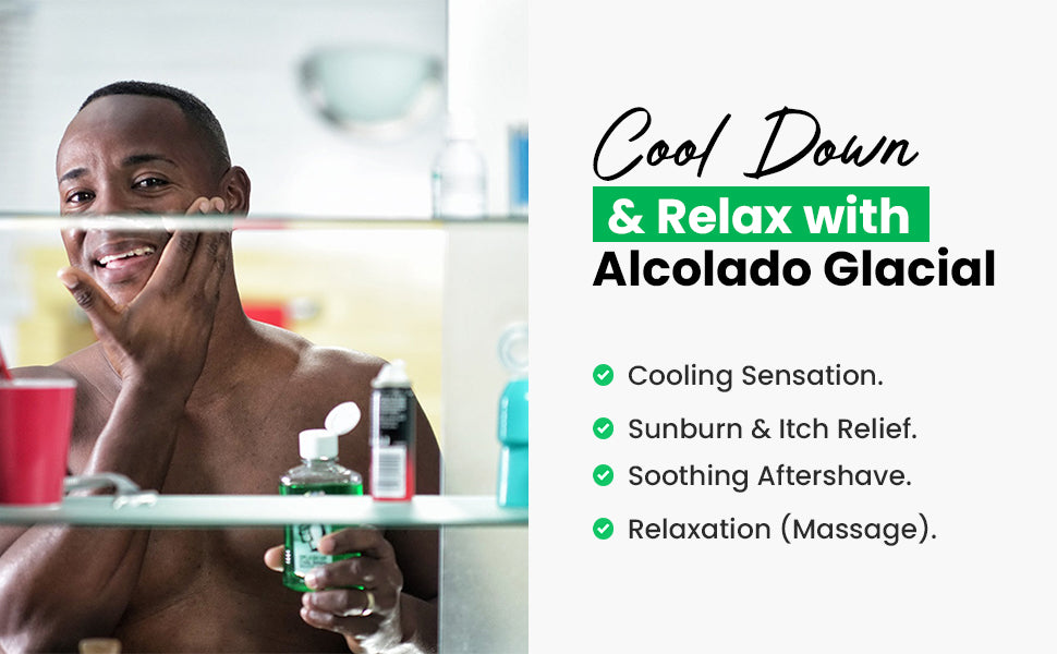 alcolado glacial mentholated splash lotion 16 oz / 500 ml | cooling body splash | refreshing & invigorating skin lotion