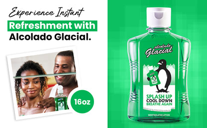 Alcolado Glacial Mentholated Splash Lotion 16 oz / 500 ml | Cooling Body Splash | Refreshing & Invigorating Skin Lotion