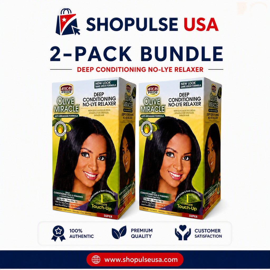 african pride olive miracle deep conditioning no‑lye relaxer super 2‑pack – anti‑breakage formula – nourishes & strengthens hair – touch‑up kit