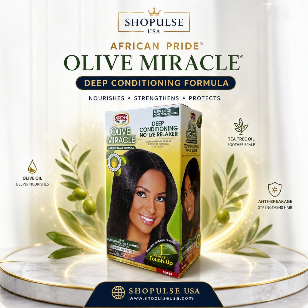 african pride olive miracle deep conditioning no‑lye relaxer super 2‑pack – anti‑breakage formula – nourishes & strengthens hair – touch‑up kit