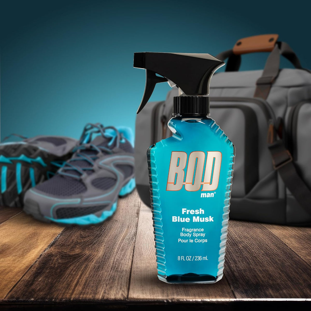 3 pk bod man fragrance body spray, fresh blue musk, 8 fl oz