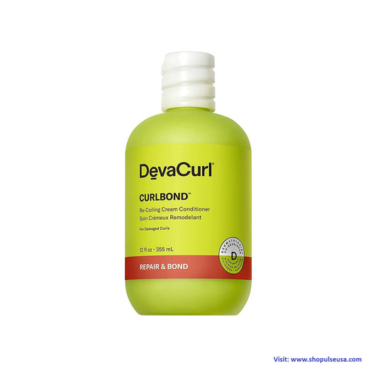 DevaCurl CurlBond Re-Coiling Cream Conditioner | Re-links Broken Bonds | Strengthens| Seals Split Ends | Preserves Color Up to 30 Washes- 12oz / 355 mL
