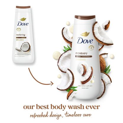 Dove Body Wash for Women Restoring Coconut & Cocoa Butter, 20 oz 2 Count