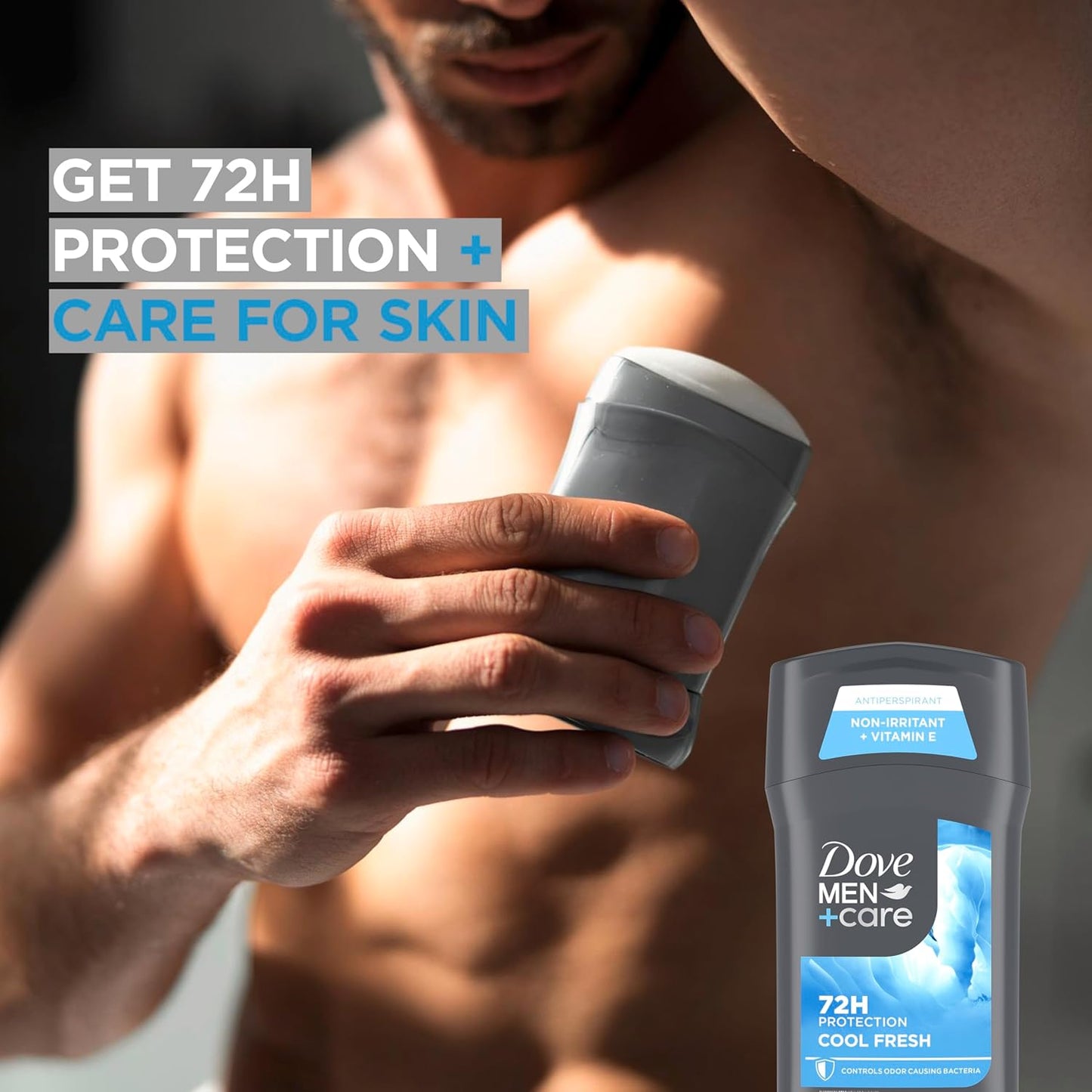 dove men+care antiperspirant deodorant cool fresh 2 count for a long-lasting aqua scent, with 72h protection, 2.7 oz