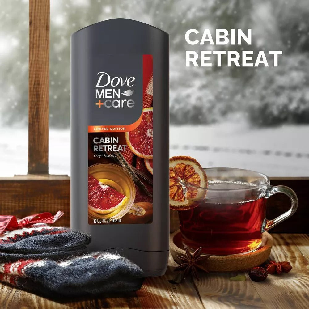 4 pack dove men+care limited edition body wash - cabin retreat-18 fl oz / 532 ml