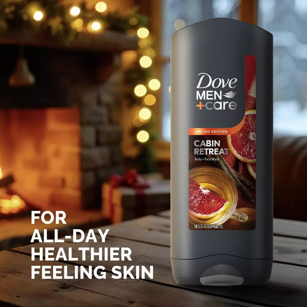 4 pack dove men+care limited edition body wash - cabin retreat-18 fl oz / 532 ml