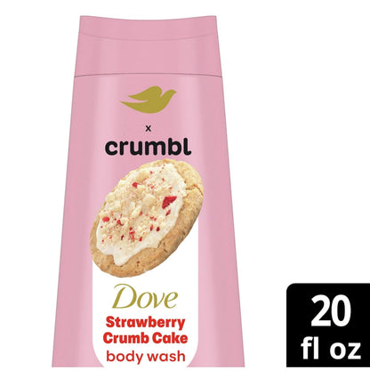 4 Pack Dove Strawberry Crumb Cake Body Wash  Moisturizing & Dessert‑Inspired Cleanser 20 oz/591 mL
