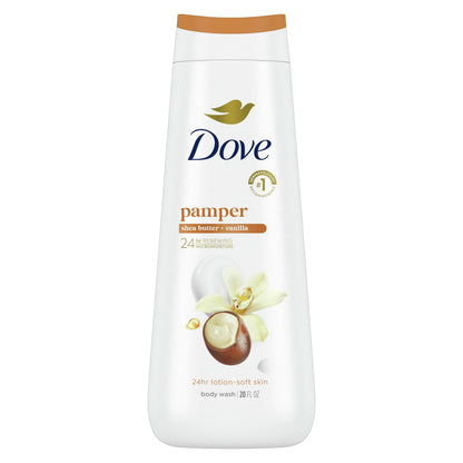 Dove Pampering Gentle Body Wash for Women All Skin Shea Butter & Vanilla, 20 fl oz Twin Pack