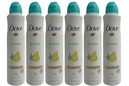 Dove Go Fresh Pear & Aloe Vera Scent Deodorant Spray 8.4 oz/250 ML (6 Pack)
