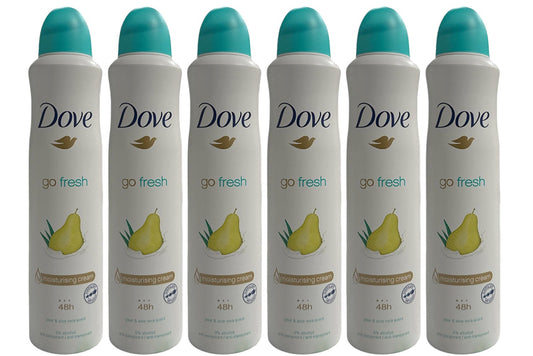 Dove Go Fresh Pear & Aloe Vera Scent Deodorant Spray 8.4 oz/250 ML (6 Pack)
