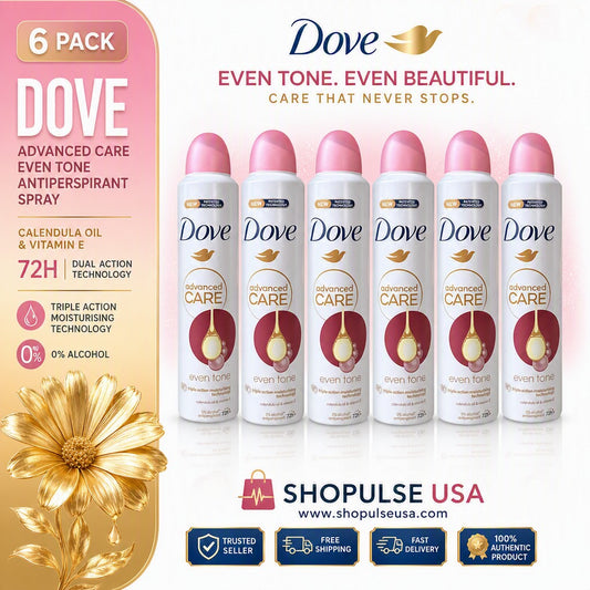 Dove Advanced Care Even Tone Antiperspirant Spray 250 ML 6 Pack | Calendula Oil & Vitamin E | 72H Protection