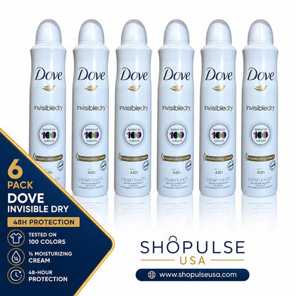 Dove Body Spray Invisible Dry Women Spray Deodorant 250ml/8.4 oz x 6 Pack
