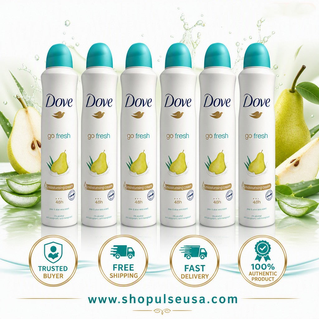 dove go fresh pear & aloe vera scent deodorant spray 8.4 oz/250 ml (6 pack)