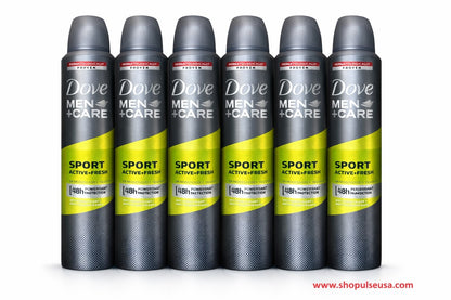 6 PK Dove Men+Care Sport Active + Fresh 8.5 FL OZ (250ML)