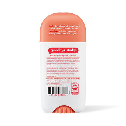 2 PK Hello Peach Sparkle Aluminum‑Free Deodorant Natural, 2.6 oz each