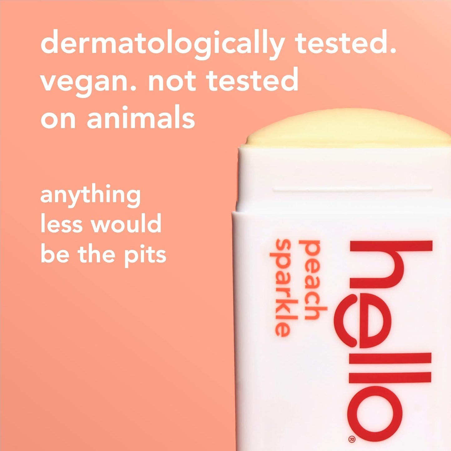 2 pk hello peach sparkle aluminum‑free deodorant natural, 2.6 oz each