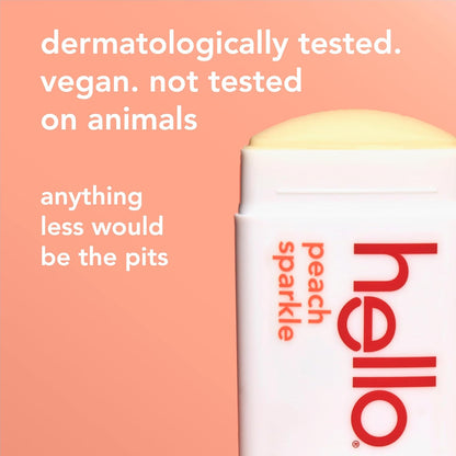 2 PK Hello Peach Sparkle Aluminum‑Free Deodorant Natural, 2.6 oz each