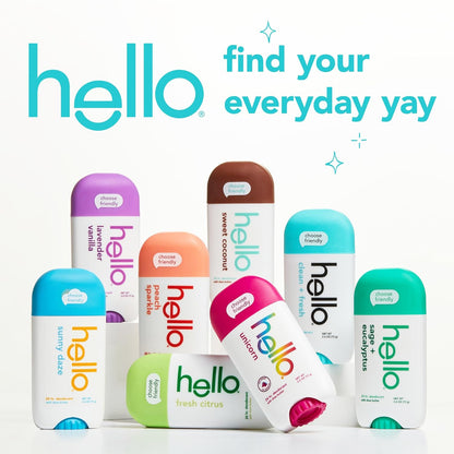 2 PK Hello Peach Sparkle Aluminum‑Free Deodorant Natural, 2.6 oz each