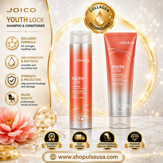 Joico YouthLock Shampoo 10.1 fl oz & Conditioner 8.5 oz Formulated With Collagen