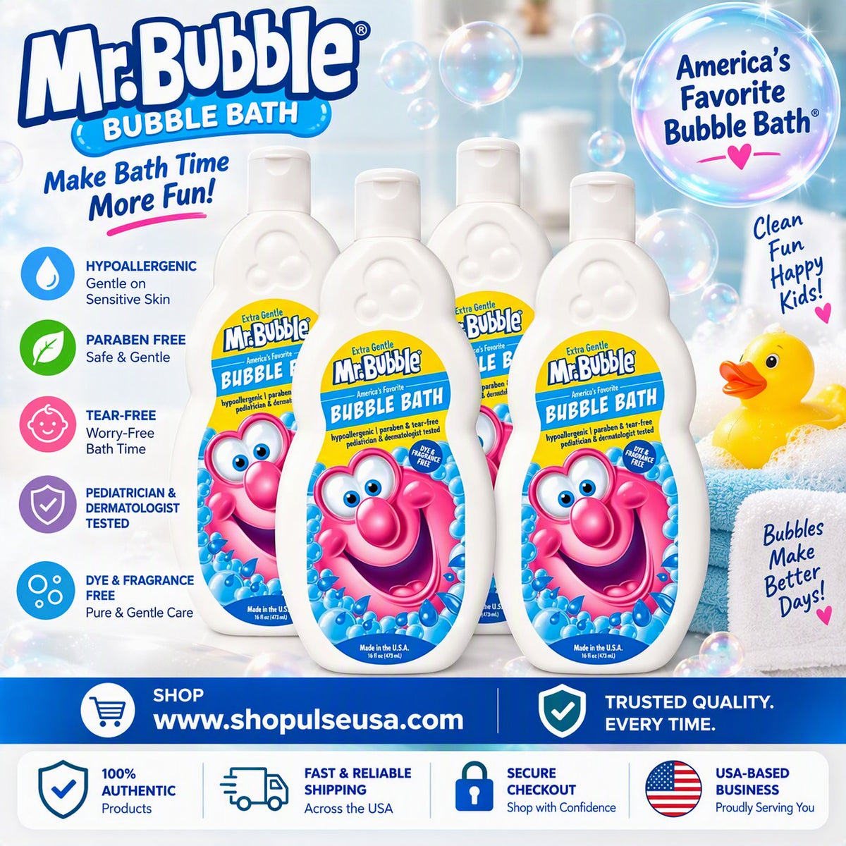mr. bubble bath extra gentle (pack of 4)