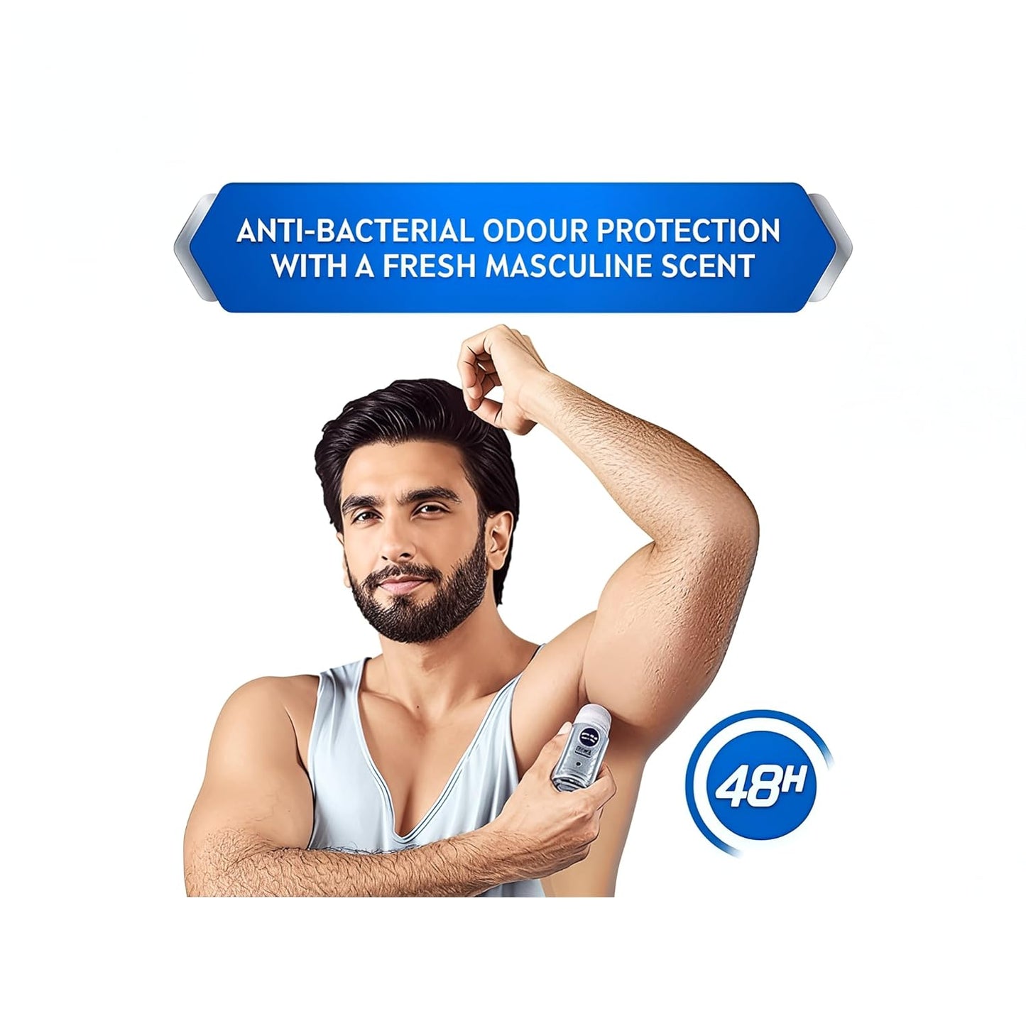 nivea men silver protect roll-on deodorant 48h odor protection, long-lasting freshness, alcohol-free, quick dry, 50ml antiperspirant, gentle on skin, men’s body care, fresh scent, pack of 3